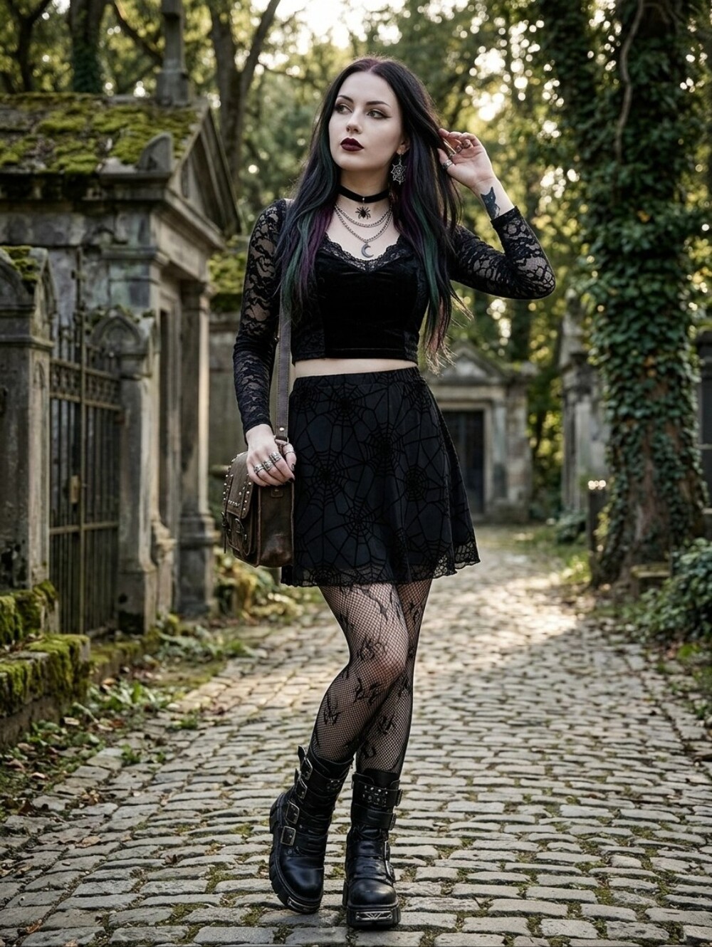 (2/20$)Black Spiderweb Mini Skirt/Goth Skirt/ Halloween Skirt